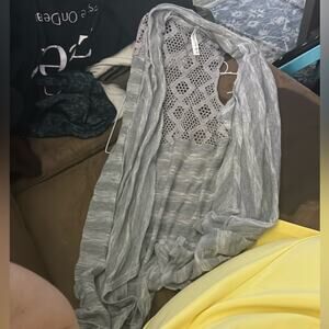 Full Tilt Light Gray Knit Cardigan